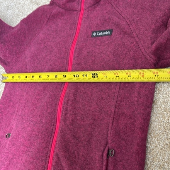 Columbia full zip fleece sweatshirt jacket girls large 14/16 purple pink - Picture 4 of 5